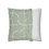 Thumbnail: Square throw pillow with green and white geometric curved line patterns, perfect for modern home decor.