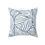 Thumbnail: Faux suede pillow with bold navy palm leaf pattern on white background, ideal for tropical or modern home decor accents.