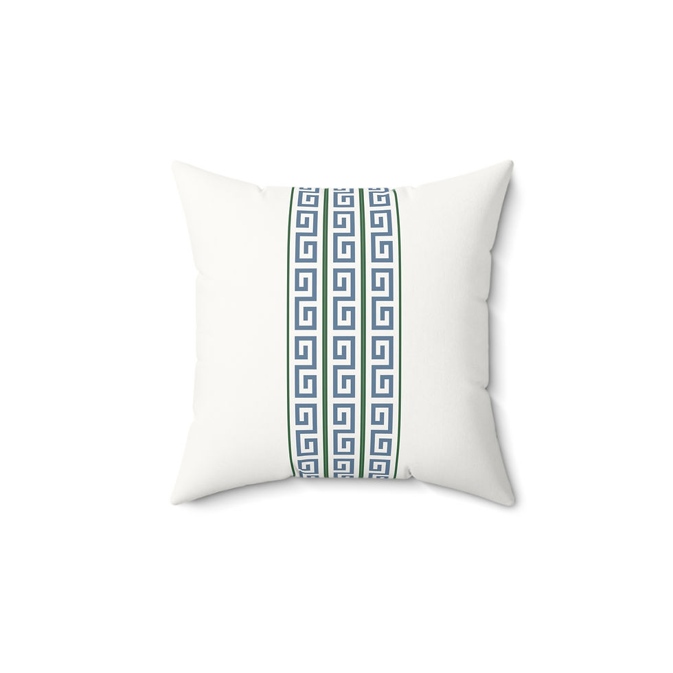 Thumbnail: Greek Key Faux Suede Square Pillow - Modern Home Decor Accent