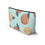 Thumbnail: Accessory pouch with orange fruit and floral pattern on a light blue background, perfect for travel or everyday essentials.
