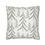 Thumbnail: White pillow cover with hand-drawn green pine tree outlines in a repeating minimalist forest pattern