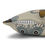 Thumbnail: Taupe pillow cover with a symmetrical pattern of folk-art-style moths and butterflies in navy blue, mustard, grey-blue, and i