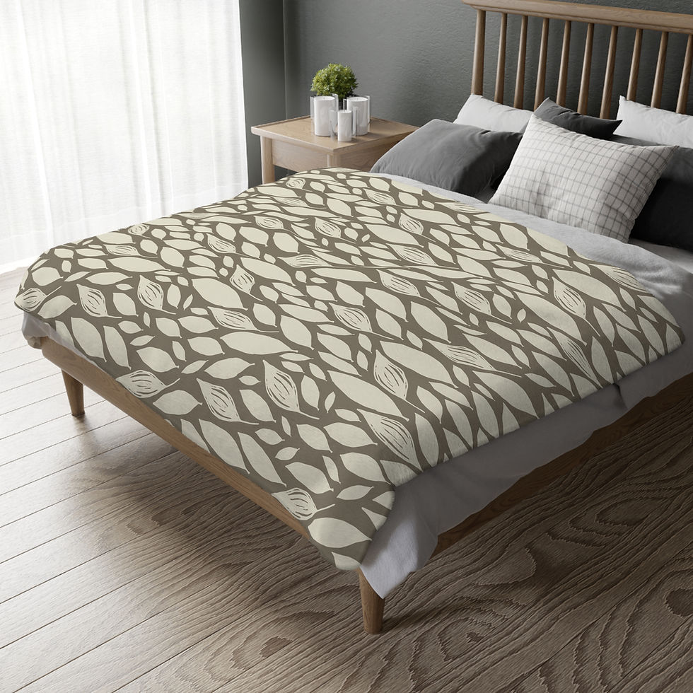 Thumbnail: Woodland Leaf Velveteen Microfiber Blanket 