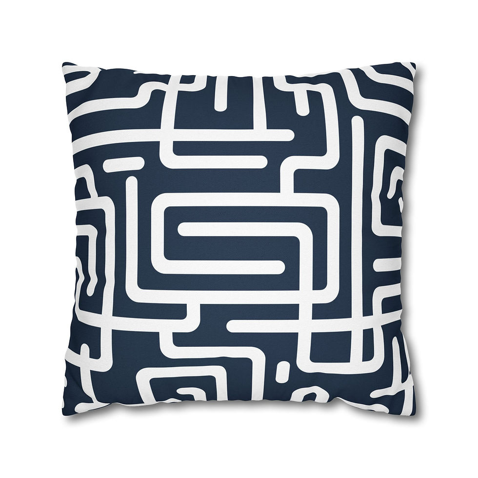 Thumbnail: Nautical Maze Pillow Cover