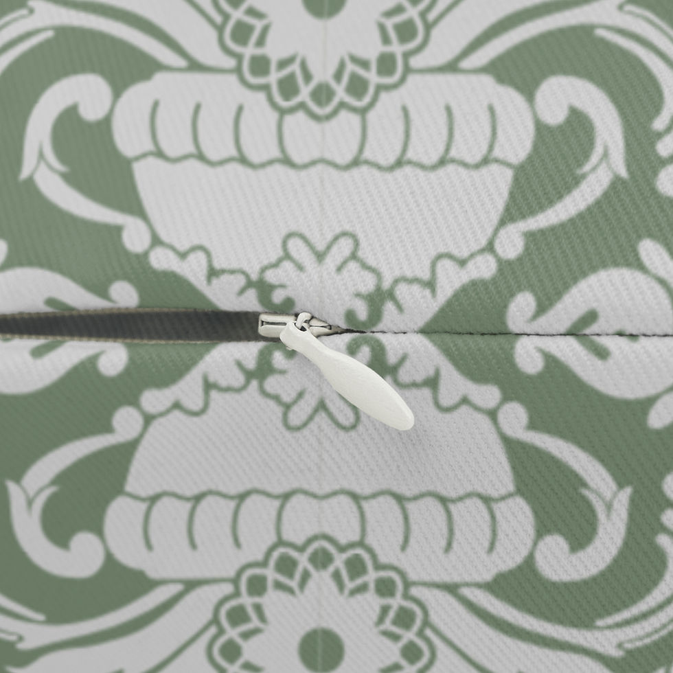 Thumbnail: Muted Sage Versailles Damask Lumbar Pillow