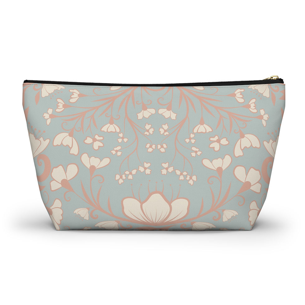 Thumbnail: Floral Accessory Pouch - Elegant Makeup Organizer