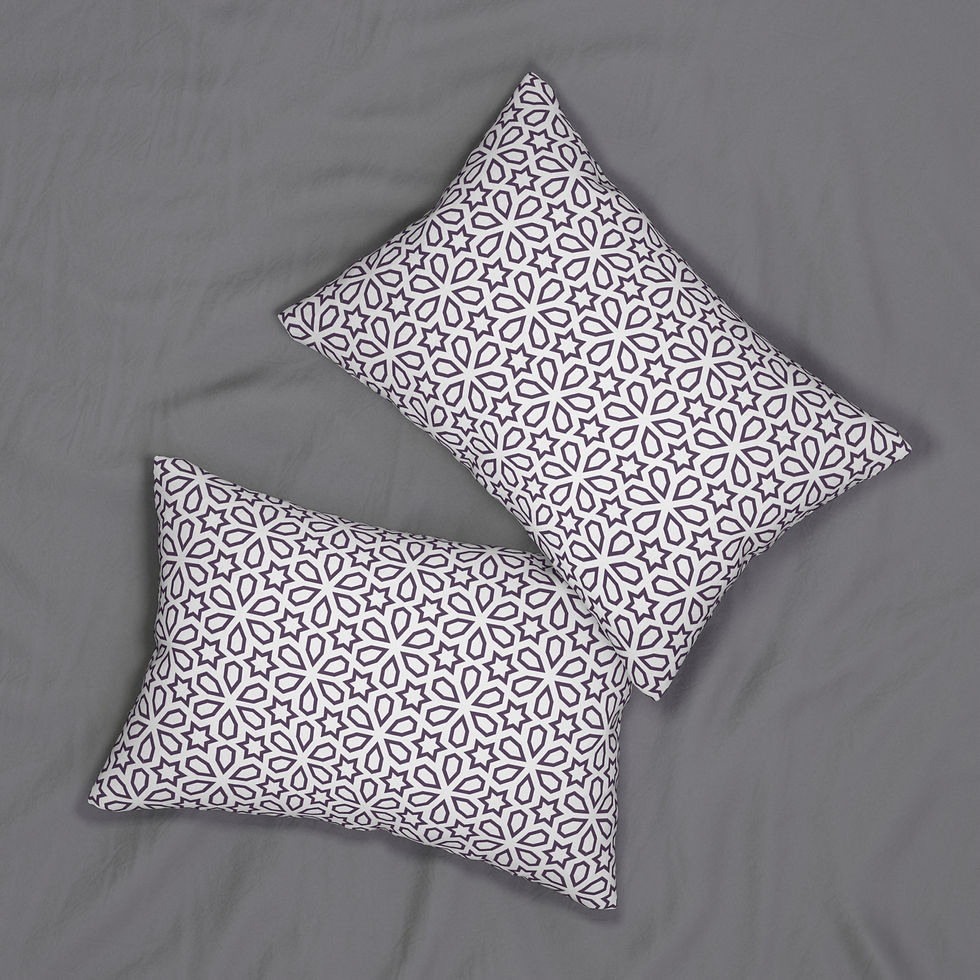 Thumbnail: Moroccan Star Lattice Lumbar Pillow - Deep Plum 