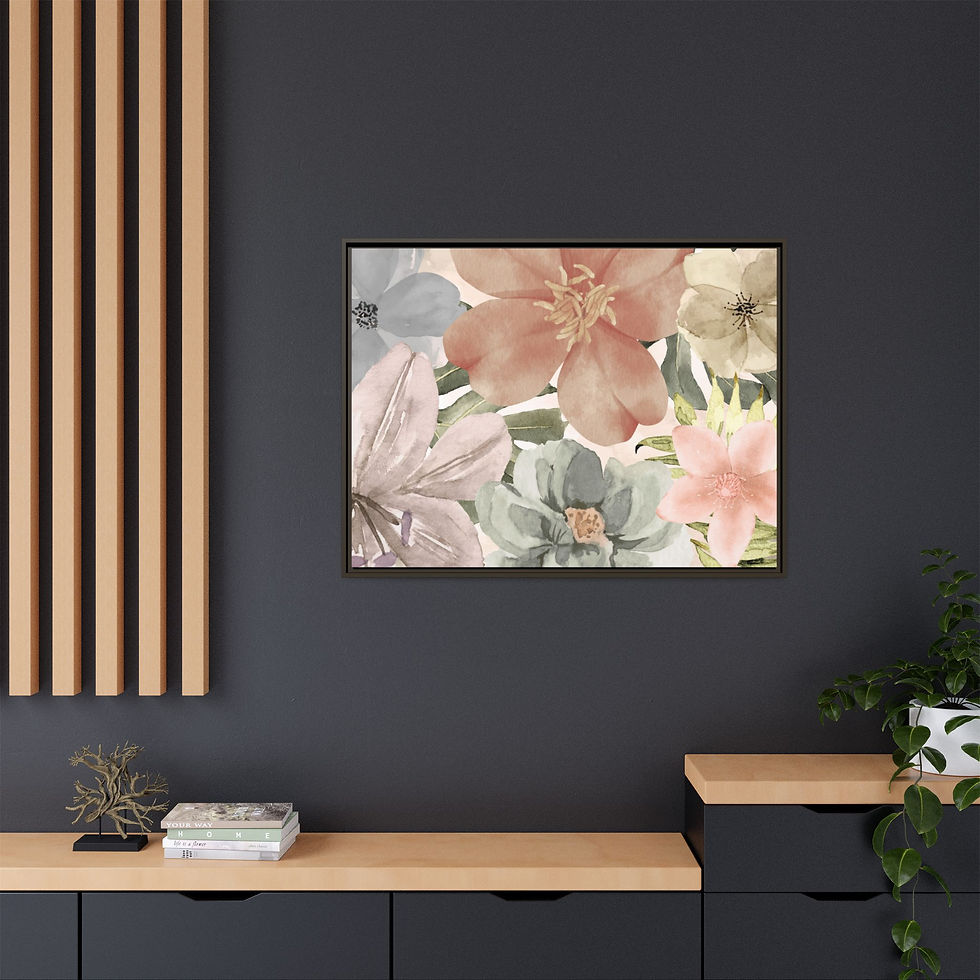 Thumbnail: Serene Landscape Framed Canvas Print – Décor for Home & Office