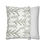 Thumbnail: White pillow cover with hand-drawn green pine tree outlines in a repeating minimalist forest pattern