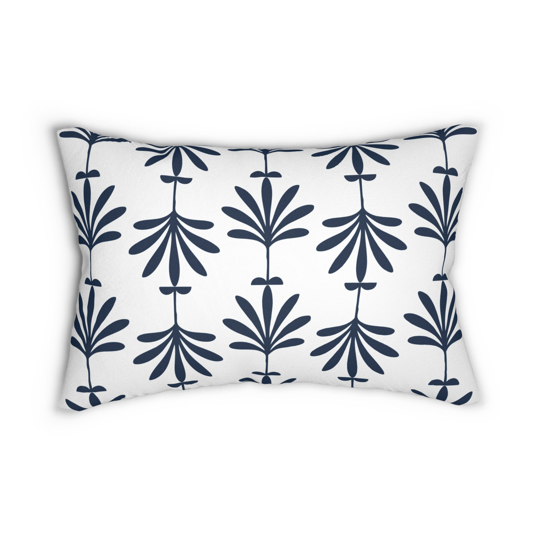 Midnight Stylized Palmette Lumbar Pillow