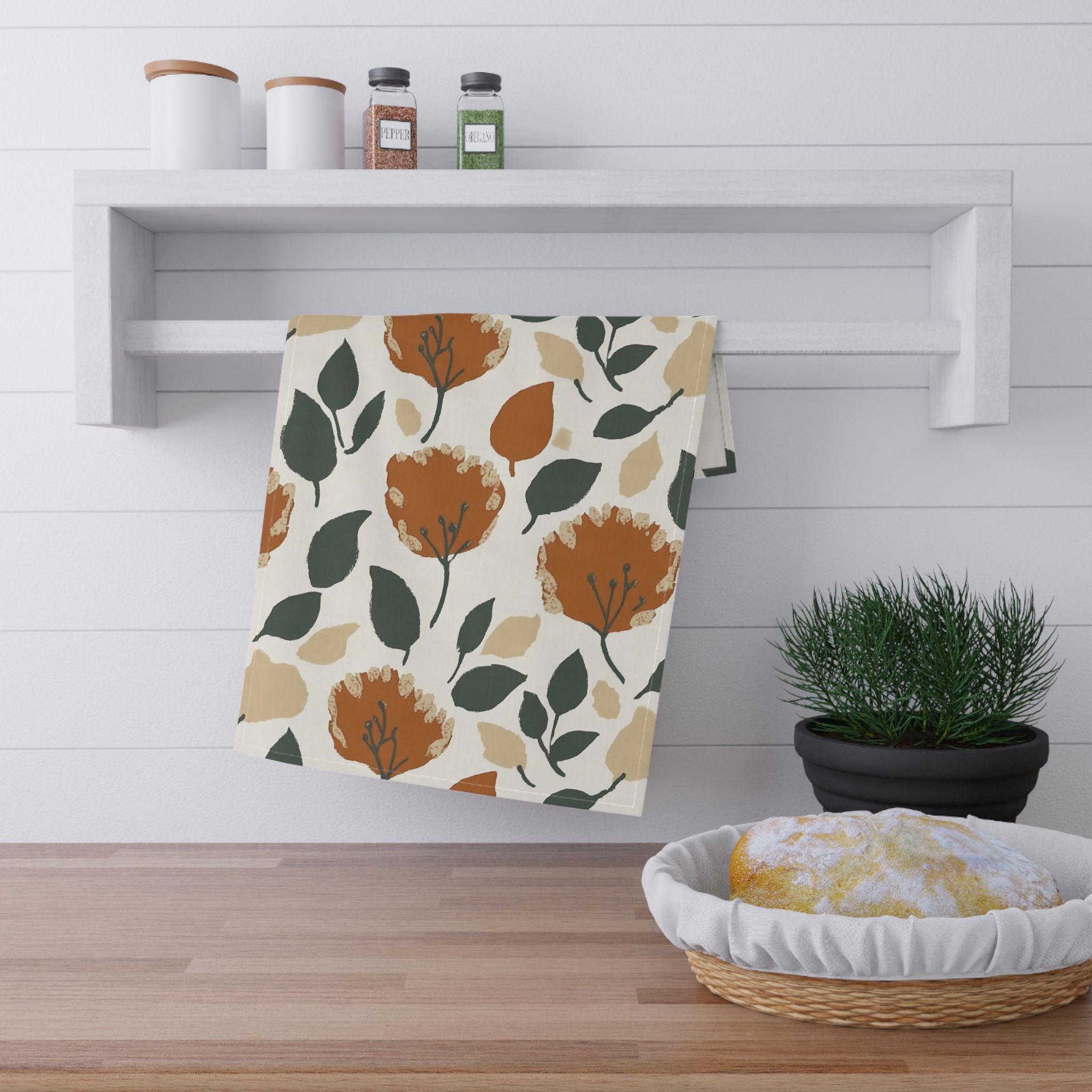 Fall Foliage & Floral Tea Towel