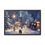 Thumbnail: Vintage holiday train framed artwork with snow, lampposts, and warmly lit village buildings