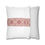 Thumbnail: White pillow cover with a vertical dusty rose stripe featuring an ornate circular & scroll pattern for a soft, elegant accent