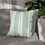 Thumbnail: Mist Blue pillow cover with ivory vertical stripes and soft watercolor texture – neutral striped cushion cover.