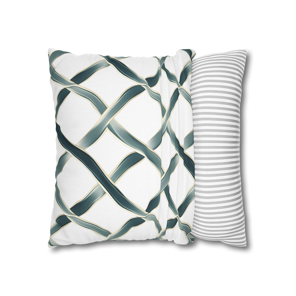 Thumbnail: Elegant Woven Ribbon Pillow Cover