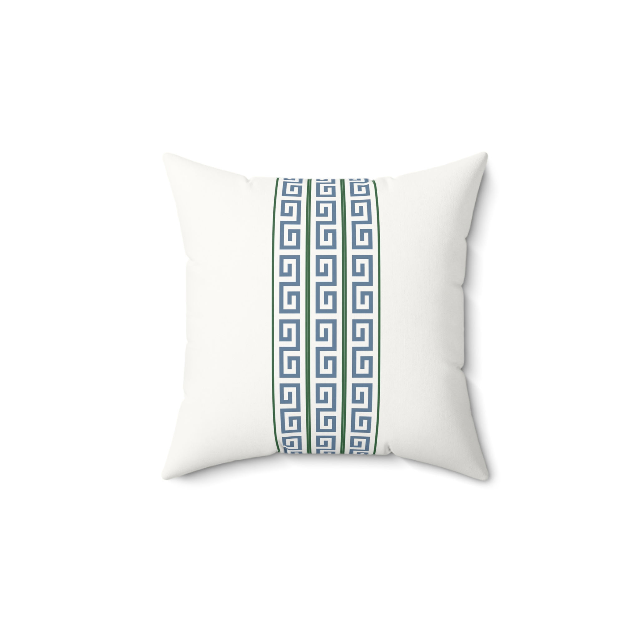 Greek Key Faux Suede Square Pillow - Modern Home Decor Accent
