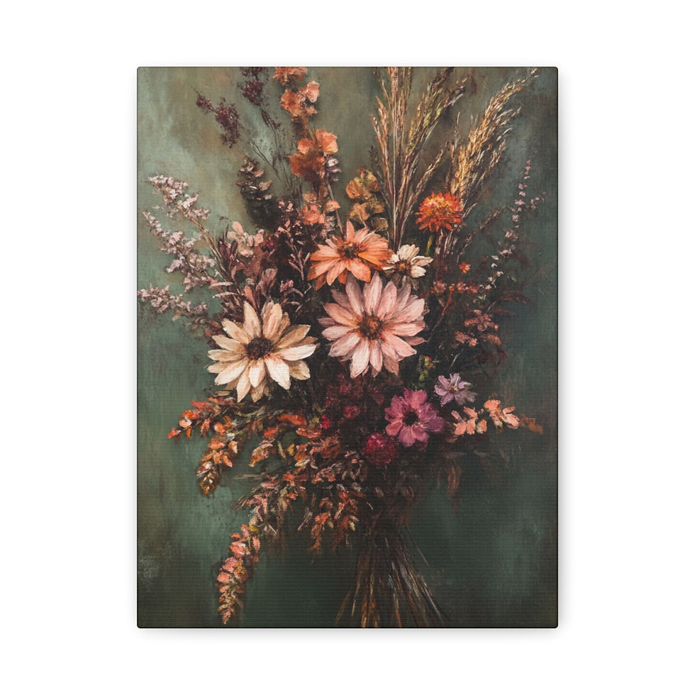 Thumbnail: Rustic Autumn Garden Bouquet Canvas Art 