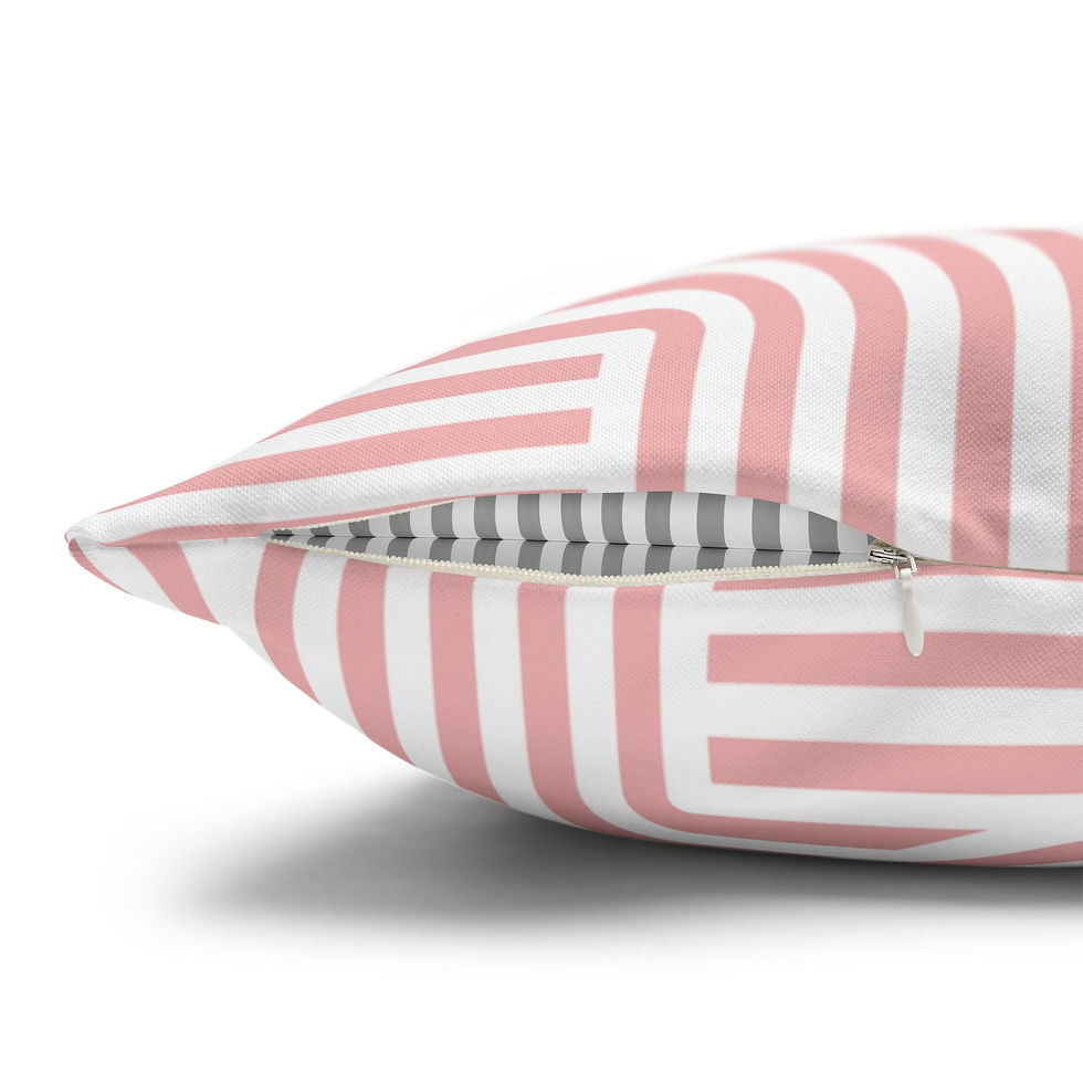 Thumbnail: Modern Geometric Blush Pink and White Pillow Cover