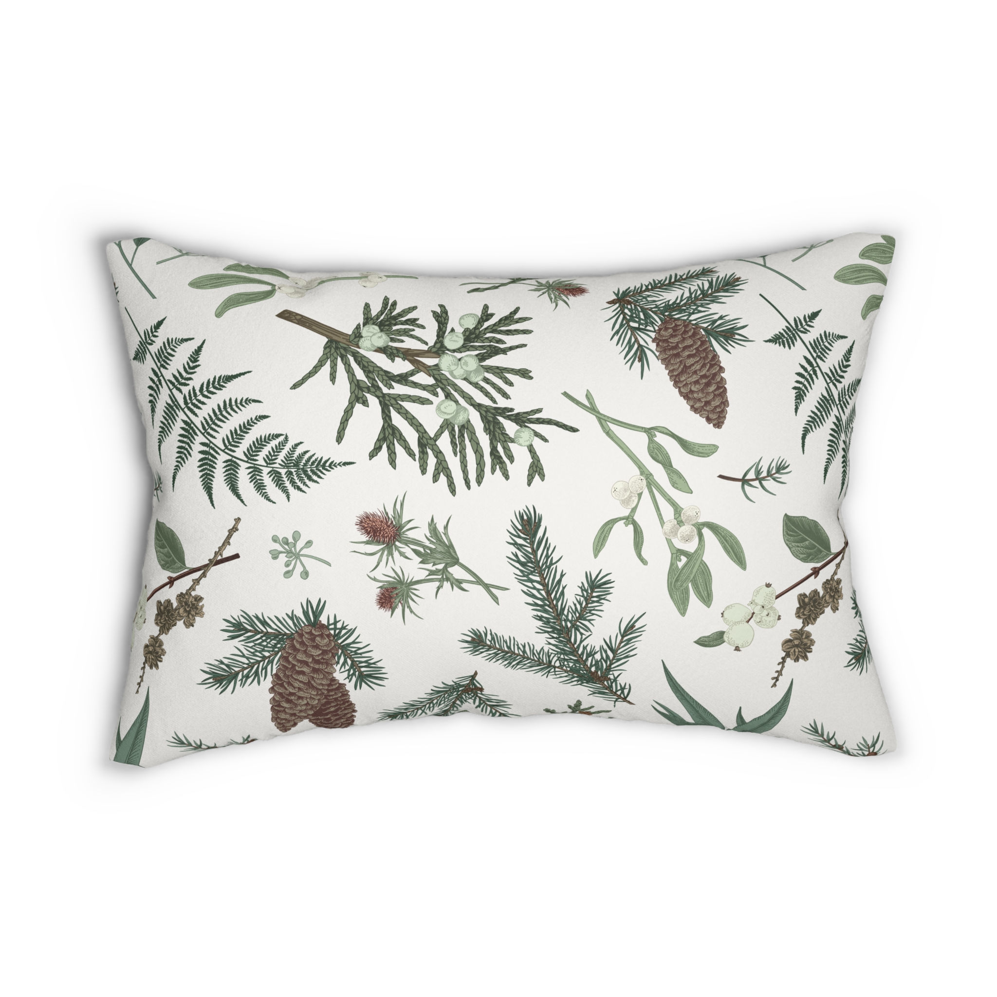 Woodland Greens Holiday Lumbar Pillow 