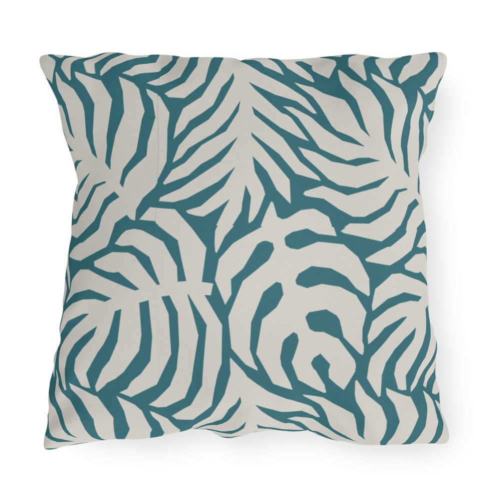 Thumbnail: Tropical Monstera Leaf Outdoor Pillow - Teal