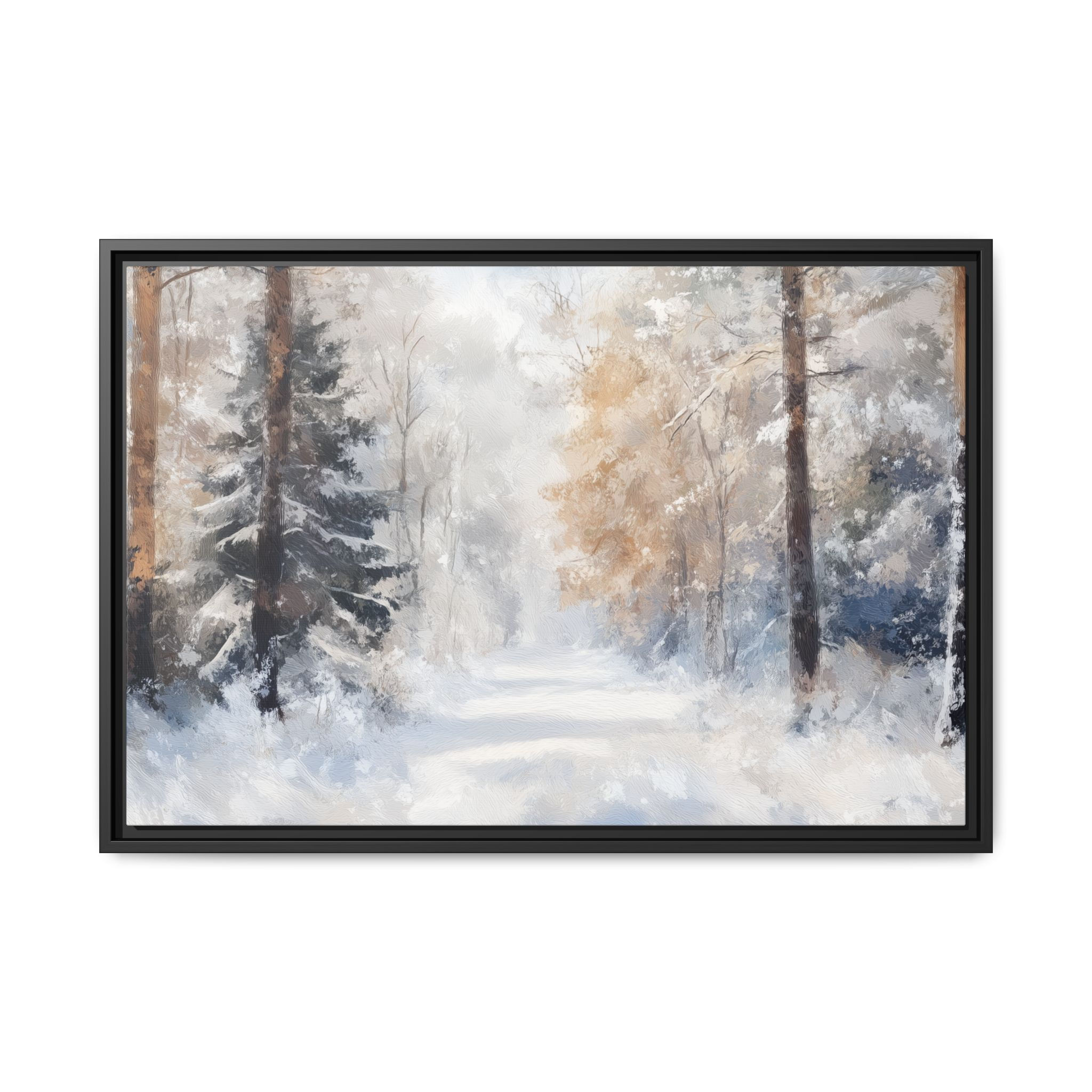 Winter Woodland Path Framed Art Print
