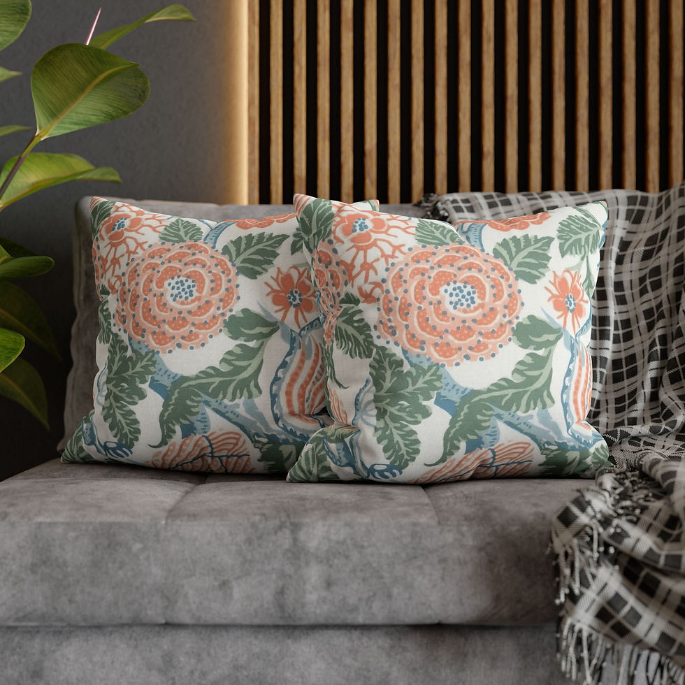 Thumbnail: Sweetbriar Coral Chintz Pillow Cover