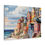 Thumbnail: Gallery wrap wall art of colorful beach houses on a rocky coastline with an ocean and a cloudy sky background.