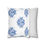 Thumbnail: Square throw pillow with blue floral motif patterns on a white background, ideal for elegant and modern home decor.