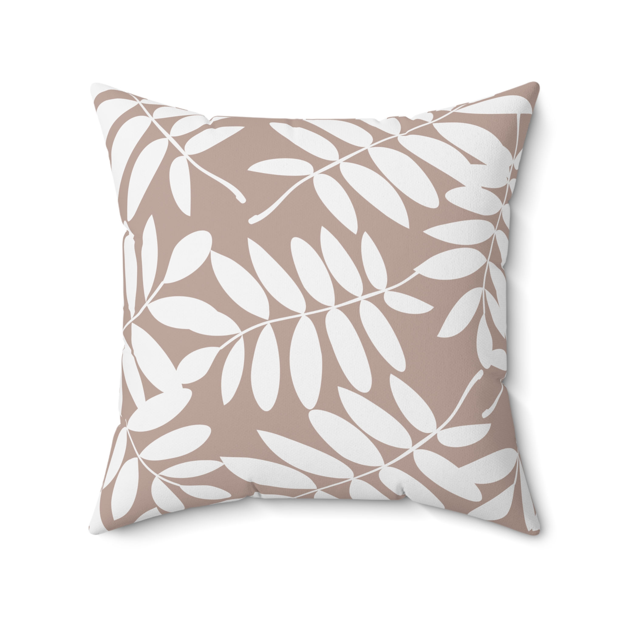 Indigo Leaf Silhouette Throw Pillow – Mauve