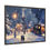 Thumbnail: Vintage holiday train framed artwork with snow, lampposts, and warmly lit village buildings