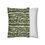 Thumbnail: Pillow cover with an olive green and white ikat pattern design.