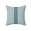 Thumbnail: Faux suede pillow with light blue background and a vertical navy geometric stripe, perfect for modern or boho-inspired spaces