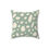 Thumbnail: Faux suede pillow with cream leopard print on a sage green background, ideal for adding a fun and modern touch to any room.