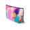 Thumbnail: Abstract accessory pouch with bold colorful brushstrokes in pink, teal, purple, and mustard – modern artistic zippered bag.