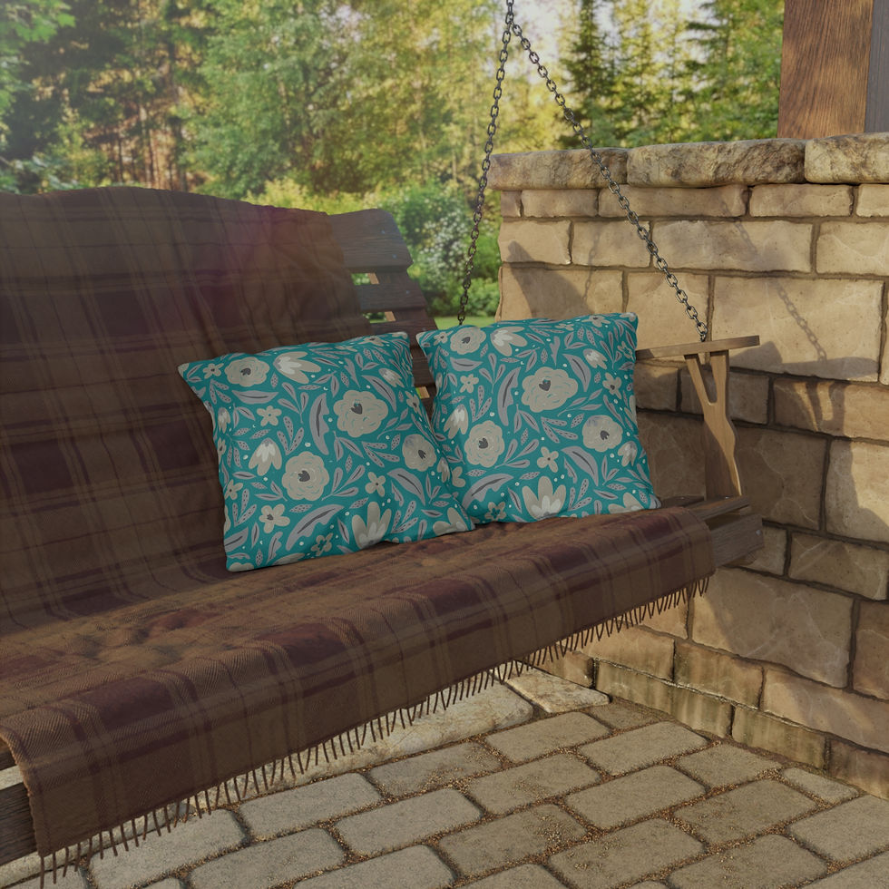 Thumbnail: Floral Outdoor Pillows - Cozy Decorative Cushions for Patios and Gardens