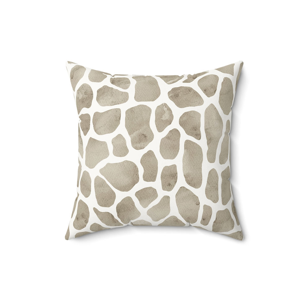 Thumbnail: Faux suede pillow with taupe giraffe-inspired spots on an ivory background for a wild yet neutral decorative accent.