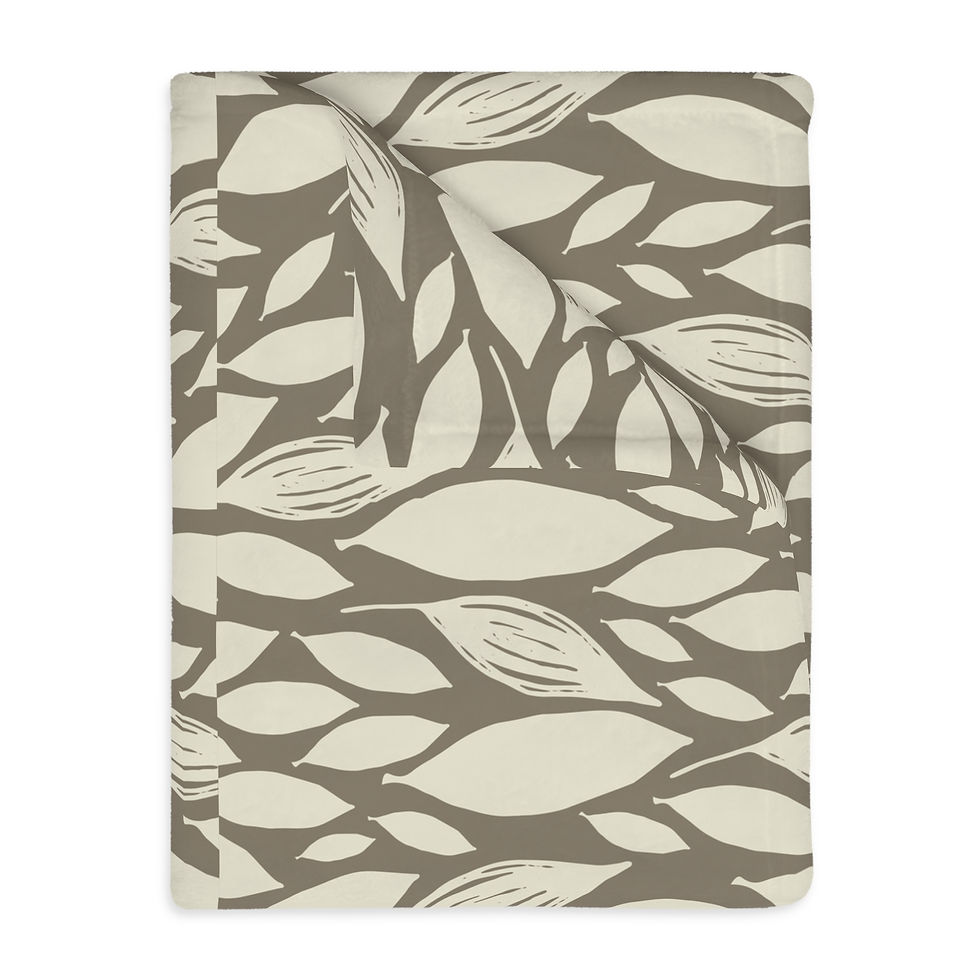 Thumbnail: Woodland Leaf Velveteen Microfiber Blanket 