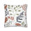 Thumbnail: White pillow cover with illustrated leaves and berries in sage green, rust, charcoal grey, and soft blush, arranged in a mode