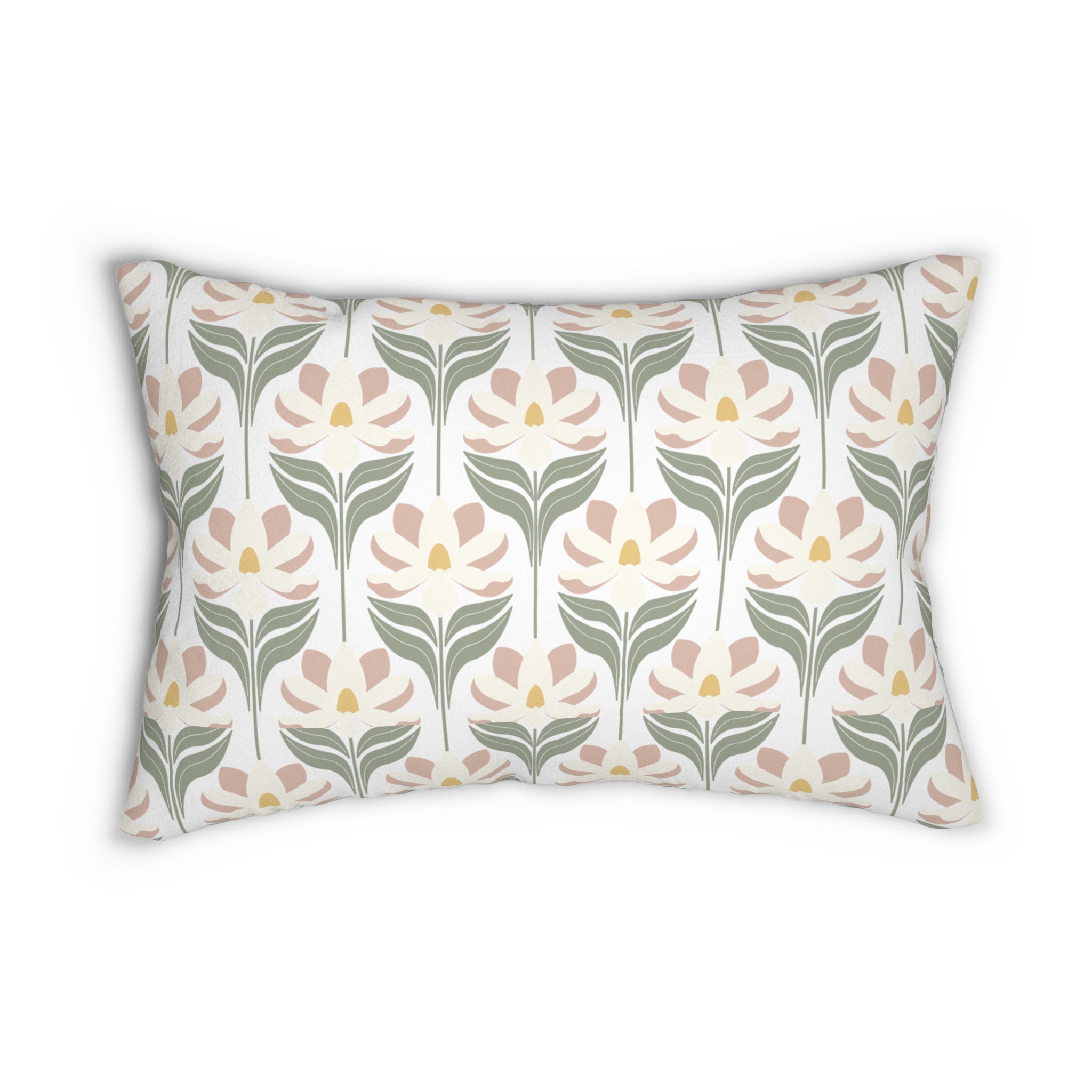 Art Deco Tulip Lumbar Pillow