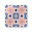 Thumbnail: Set of four coasters with a vintage floral tile pattern in coral, navy blue, and cream, featuring an elegant design