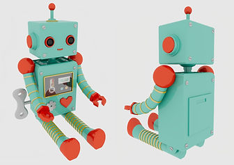 3D toy robot sitting