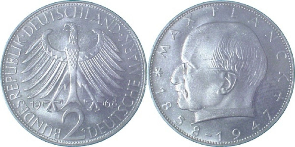 2 DM Max Planck 68G stgl Erstabschlag (Ea)! ! J392 stgl 2 DM