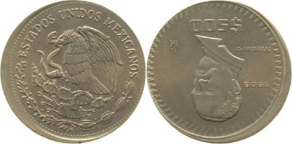 500 Pesos 1988 ca D15 o Riffel ! Km529 500 Pesos
