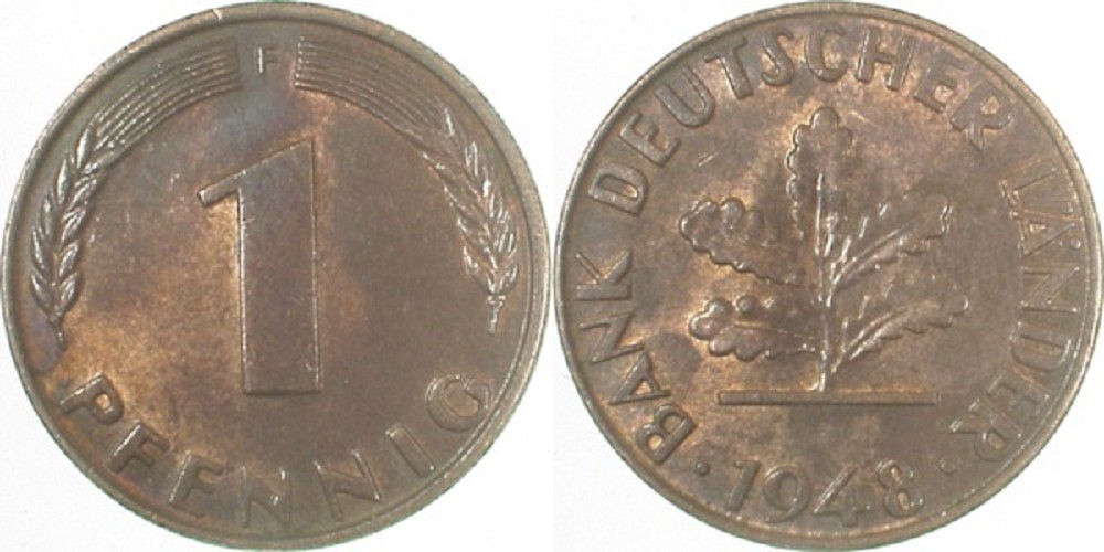 1 Pfennig 1948F vz J376 vz 1 Pfennig
