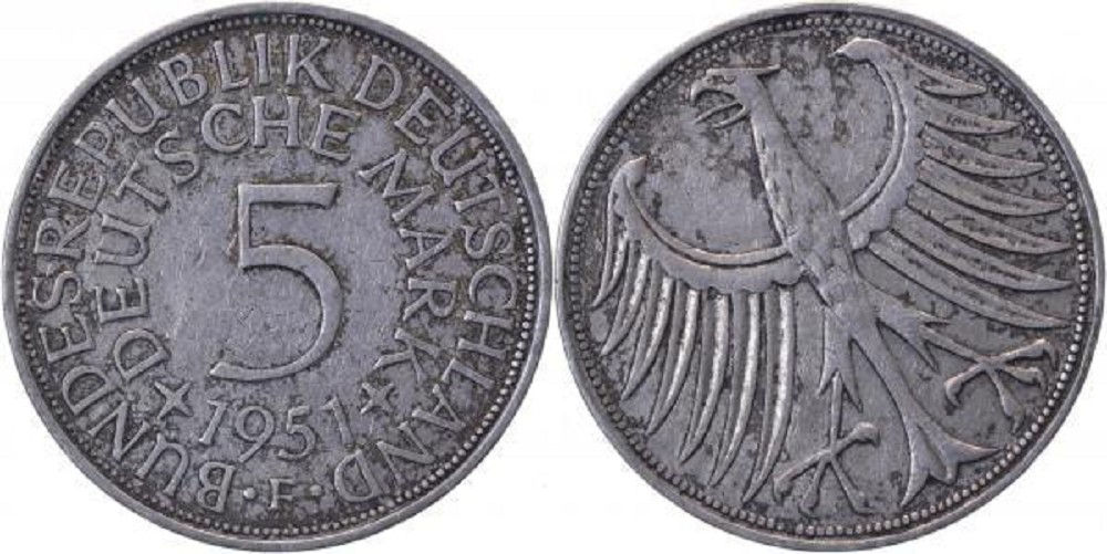 5 DM 1951F ca S340 J387 5 DM