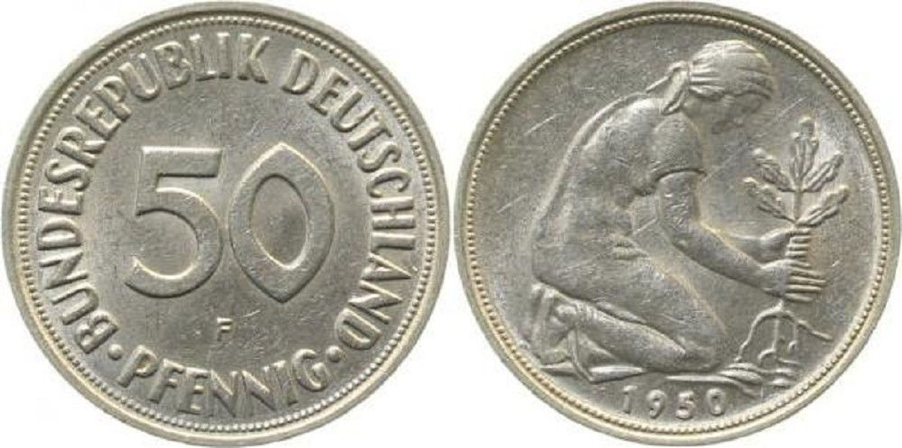 50 Pfennig 1950F f bfr J384 f bfr 50 Pfennig