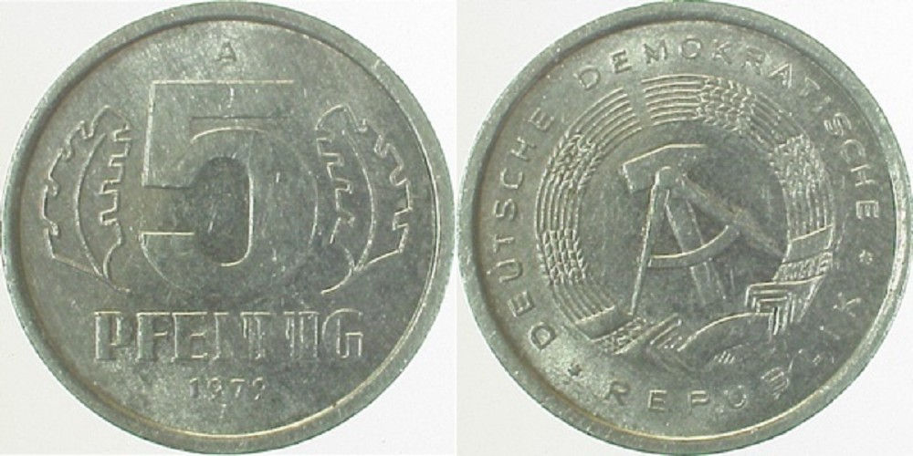 5 Pfennig DDR 1979A vz- S330 J1509 vz- 5 Pfennig