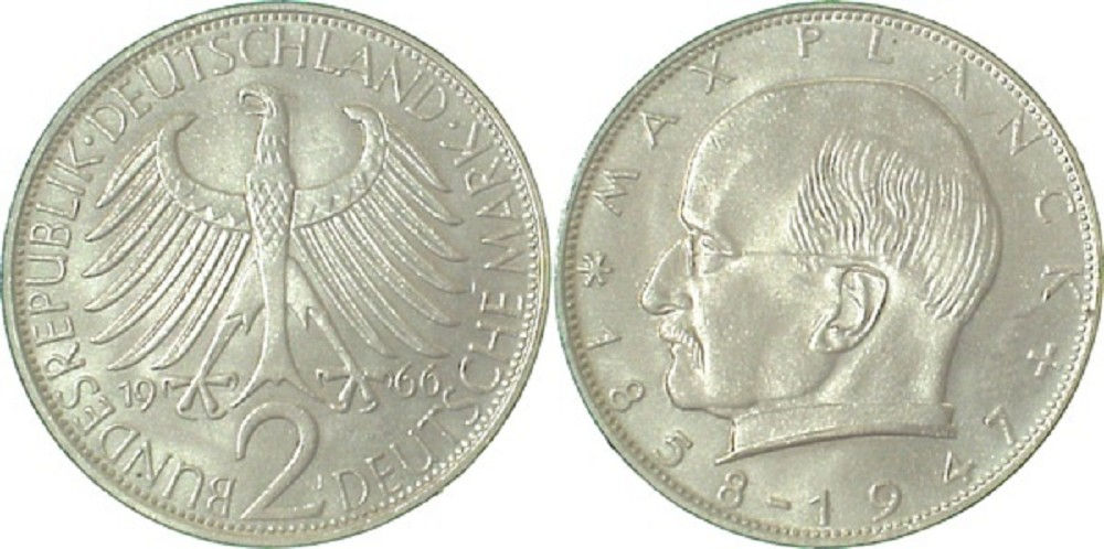 2 DM Max Planck 66J stgl fein J392 2 DM