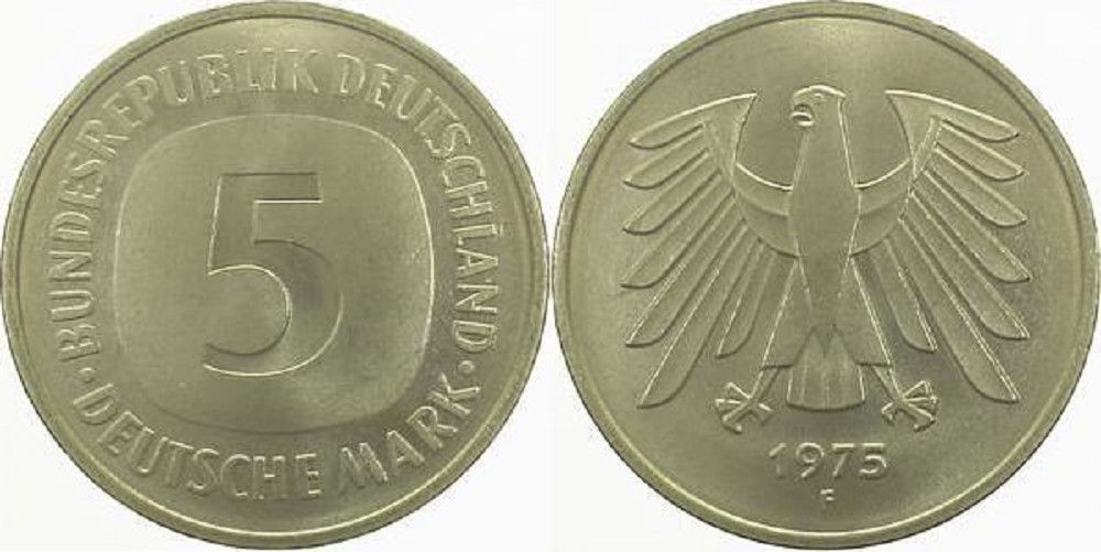 5 DM 1975F stgl/fein/stgl J415 5 DM