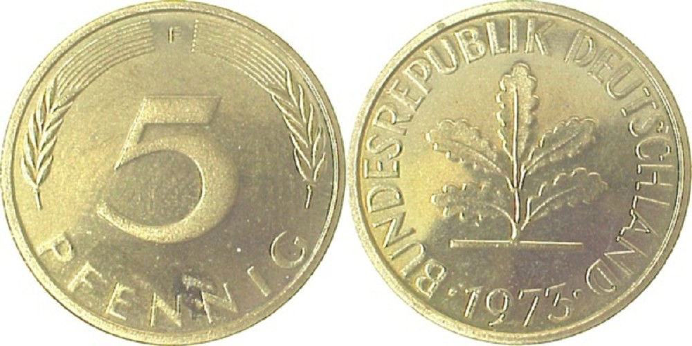5 Pfennig 1973F Pp J382 Pp 5 Pfennig